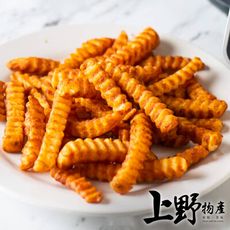 【上野物產】歐美這幾年超流行 脆皮黃金波浪薯條（250g±10%/包）