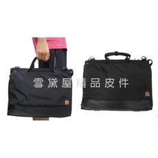 ~雪黛屋~eeBag 公事包中小容量台灣製造可A4資料夾14吋電腦高單數進口防水尼龍布+皮革手提肩斜