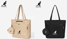 KANGOL 托特購物包簡式主袋大容量可A4資夾輕量防水尼龍布附零錢包