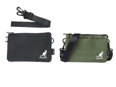 KANGOL 斜背包超小容量五層主袋+外袋共六層進口防水尼龍布扁包款
