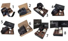 COACH 皮帶禮盒皮帶+雙頭西裝(洞扣)國際正版保證進口防水防刮皮革品證禮盒提袋