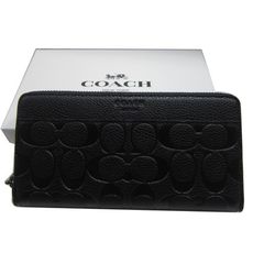 COACH 長夾中性款國際正版保證進口防水防刮皮革U型拉鍊式主袋品證購證塵套提袋等候10-