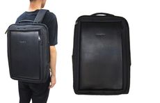 後背包大容量14吋電腦可A4夾二層主袋+外袋共六層固定桿防水尼龍布+皮
