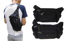 腰包中容量筆外袋二層主袋+外袋共六層進口防水尼龍布隨身腰包肩背斜側背