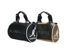 KANGOL 圓筒斜側包小容量主袋+外袋共二層進口防水尼龍布材質