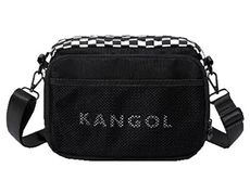 KANGOL 斜背包收納包中容量主袋+外袋共四層進口防水尼龍布肩背斜側可刷洗中性款男女適