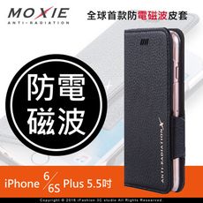 【愛瘋潮】Moxie iPhone 6 Plus / 6S Plus 防電磁波荔枝紋拼接真皮手機皮套