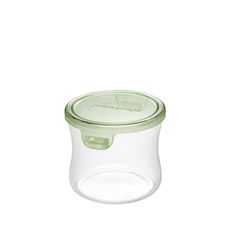 【iwaki】日本品牌耐熱玻璃微波罐240ml(圓型綠)4入組(原廠總代理)