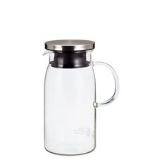 【iwaki】日本品牌耐熱玻璃不銹鋼蓋把手冷/熱水壺 600ml (圓瓶)(原廠總代理)