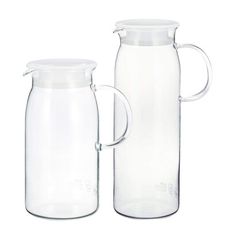 買1送1 【iwaki】日本品牌耐熱玻璃把手水壺 2入組-1.0L+600ml(原廠總代理)