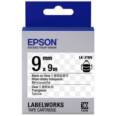 EPSON LK-3TBN S653408標籤帶 透明系列 9mm 透明底黑字