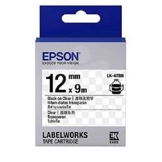 EPSON LK-4TBN S654408標籤帶 透明系列 12mm 透明底黑字