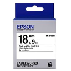 EPSON LK-5WBN S655401標籤帶 一般系列 18mm 白底黑字