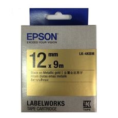 EPSON LK-4KBM S654422標籤帶 金銀系列 12mm 金底黑字