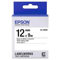 EPSON LK-4WBN S654401標籤帶 一般系列 12mm 白底黑字