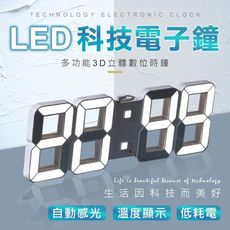 聲控節能 LED數字立體時鐘 電子時鐘 可壁掛 電子鬧鐘 掛鐘 萬年曆