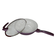 西華 紫羅蘭陶瓷不沾炒鍋30cm(附可站立鍋蓋) 可適用電磁爐