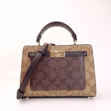 Coach Mini Lane 小方型托特包-咖啡-C8688美國原廠專櫃公司貨