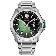 Citizen  光動能漫威英雄聯名款綠巨人時尚流行鋼帶腕錶-銀-AW1351-56W