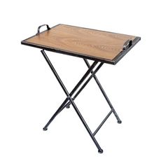 DecoBox北歐工業風橡木色托盤折合桌(邊桌, 床尾桌, 迎賓桌)