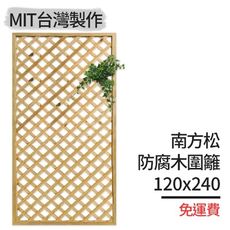 MIT台灣製作︱南方松防腐木圍籬120x240有框格網︱柵欄花架︱格子籬笆︱圍欄︱菱形花格柵