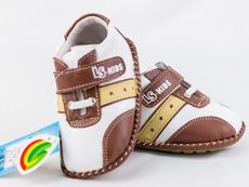 【TOE拇指小舖】LS KIDS 幼兒學步鞋 倉庫庫存品T皮鞋(白棕)