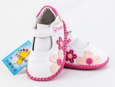 【TOE拇指小舖】LS KIDS 幼兒學步鞋 倉庫庫存品W皮鞋(白粉)