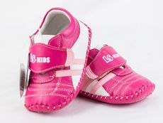 【TOE拇指小舖】LS KIDS 幼兒學步鞋 倉庫庫存品 O皮鞋(粉白)