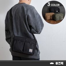 【WHOSE BAG】日系簡約休閒多隔層帆布側背包 斜背包 男包 女包 NO.WBOM033