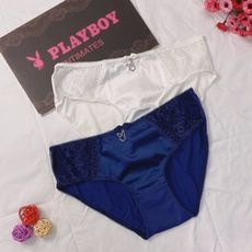 (Play boy)緞面小兔水鑽女性內褲