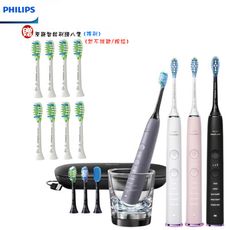 (贈二年原廠刷頭共8+4個)【PHILIPS 飛利浦】鑽石靚白智能音波震動電動牙刷 HX9924