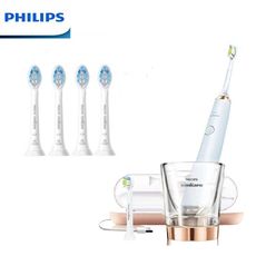 (贈牙齦護理刷頭4個)【PHILIPS 飛利浦】鑽石靚白音波震動電動牙刷 HX9312 音波震動牙刷