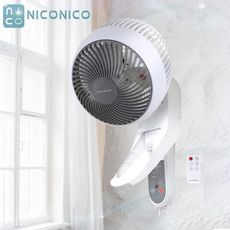 【現貨附原廠遙控器】NICONICO 360°微電腦9吋遙控循環壁扇｜全方位擺頭 NI-EW935