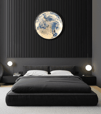 燈具 裝飾燈 60CM單色光 月球壁燈 吸頂燈現代創意輕奢臥室床頭燈客廳背景墻過道走廊地球壁畫裝飾畫