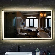 50*70CM 除霧鏡 智能鏡 掛鏡 led帶燈鏡子 浴室鏡 壁掛鏡 衛浴鏡 化妝鏡 方鏡 無框鏡