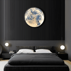 燈具 裝飾燈 78CM單色光 月球壁燈 吸頂燈現代創意輕奢臥室床頭燈客廳背景墻過道走廊地球壁畫裝飾畫