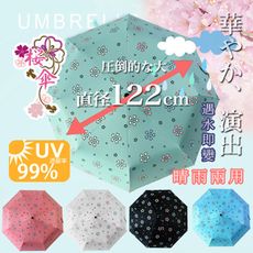 超大自動開合碳纖維抗UV變色晴雨傘-120公分