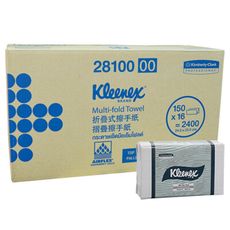 【舒潔Kleenex】28100 專利鎖水摺疊擦手紙 (150抽x16包)