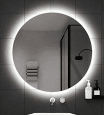 無框鏡 LED燈鏡 圓鏡 60CM單色光 智能鏡 壁掛鏡 裝飾鏡衛生間發光鏡燈鏡廁所衛浴鏡背光浴室鏡