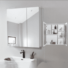 浴室鏡櫃 90長*90高*12寬   浴櫃 掛墻式鏡箱 鋁全金衛生間鏡面櫃