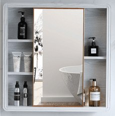 浴櫃 鏡櫃 90×70CM北歐鏡箱 衛浴鏡 推拉鏡櫃 浴室儲物櫃 化妝鏡  收納櫃 梳妝鏡
