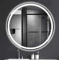 50CM單色光 化妝鏡 壁掛鏡 裝飾鏡 浴室鏡 圓鏡 發光鏡 LED燈鏡 廁所衛浴鏡 酒店智能鏡