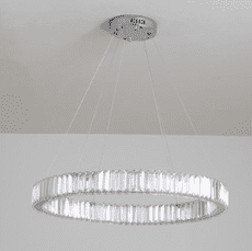 吊燈 40CM 臥室燈 書房燈 水晶燈 餐廳燈 走廊燈創意個性圓形餐廳客廳吧臺LED燈具大氣水晶吊燈