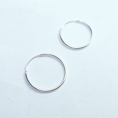 925純銀 素面極細 中耳圈扣耳環-20mm、16mm 防抗過敏 單支販售