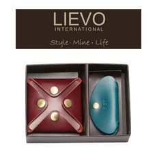 【LIEVO】水蠟皮壓扣零錢包＋水蠟皮耳機收納包