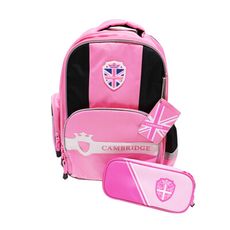 劍橋小貴族風系列健康書包-粉色 加贈雙層鉛筆盒