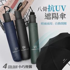 【JOEKI】八骨 抗UV遮陽傘 黑膠傘 自動傘 摺疊傘 陽傘 雨傘 晴雨傘【HW0005】