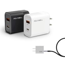 【JOEKI】POLYWELL PD雙孔快充頭 30W Type-C充電器 豆腐頭 DZ0212