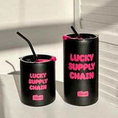 【JOEKI】350ml多巴胺吸管杯咖啡杯 咖啡杯 保溫杯 吸管杯 吸管保溫杯 保溫瓶 CC0606