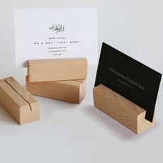 【JOEKI】木質名片架 木頭卡片座 木頭照片夾 留言便簽座 留言夾 卡片底座 【WJ0135】